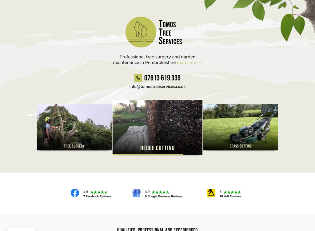 website design screenshot | Tree surgery